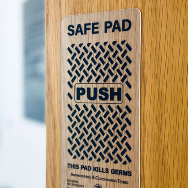 SAFE PAD™ CLEAR | Antibacterial Push Pad